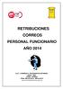 RETRIBUCIONES CORREOS PERSONAL FUNCIONARIO AÑO 2014
