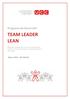 TEAM LEADER LEAN. Programa de Desarrollo. Mayo º Edición