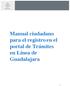 Manual ciudadano para el registro en el portal de Trámites en Línea de Guadalajara
