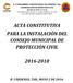 ACTA CONSTITUTIVA PARA LA INSTALACIÓN DEL CONSEJO MUNICIPAL DE PROTECCIÓN CIVIL
