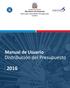 República Dominicana. Ministerio de Hacienda Dirección General de Presupuesto DIGEPRES. Manual de Usuario. Distribución del Presupuesto
