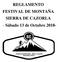REGLAMENTO FESTIVAL DE MONTAÑA SIERRA DE CAZORLA - Sábado 13 de Octubre 2018-