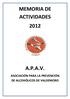 MEMORIA DE ACTIVIDADES 2012