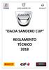 DACIA SANDERO CUP DACIA SANDERO CUP REGLAMENTO TÉCNICO 2018
