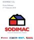 SODIMAC S.A. Press Release. 1 er Trimestre Gerencia de Administración y Finanzas