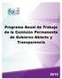 Programa Anual de Trabajo de la Comisión Permanente de Gobierno Abierto y Transparencia