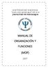FACULTAD DE PSICOLOGÍA 2017 UNIVERSIDAD NACIONAL SAN LUIS GONZAGA DE ICA FACULTAD DE PSICOLOGIA MANUAL DE ORGANIZACIÓN Y FUNCIONES (MOF)