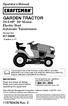 GARDEN TRACTOR. Operator's Manual HP, * 54 Mower Electric Start Automatic Transmission Rev. 2. Model No. 917.