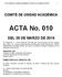 ACTA COMITÉ DE UNIDAD ACADÉMICA N 010 DEL 25 DE MARZO DE COMITÉ DE UNIDAD ACADÉMICA. ACTA No. 010 DEL 25 DE MARZO DE 2015