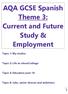 AQA GCSE Spanish Theme 3: Current and Future Study & Employment