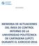MEMORIA DE ACTUACIONES DEL ÁREA DE CONTROL INTERNO DE LA UNIVERSIDAD POLITÉCNICA DE CARTAGENA (UPCT) DURANTE EL EJERCICIO 2016