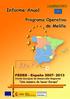 PROGRAMA OPERATIVO FEDER DE MELILLA Informe de Ejecución de la anualidad 2014