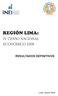 REGIÓN LIMA: IV CENSO NACIONAL ECONÓMICO 2008 RESULTADOS DEFINITIVOS