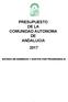 PRESUPUESTO DE LA COMUNIDAD AUTONOMA DE ANDALUCIA 2017 ESTADO DE INGRESOS Y GASTOS POR PROGRAMAS III