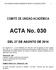 COMITÉ DE UNIDAD ACADÉMICA. ACTA No. 030 DEL 27 DE AGOSTO DE 2014