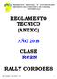 REGLAMENTO TÉCNICO (ANEXO) AÑO 2018 CLASE RC2N RALLY CORDOBES