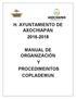 H. AYUNTAMIENTO DE AXOCHIAPAN MANUAL DE ORGANIZACIÓN Y PROCEDIMEINTOS COPLADEMUN