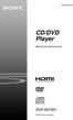 (3) CD/DVD Player. Manual de instrucciones DVP-NS76H Sony Corporation