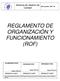 REGLAMENTO DE ORGANIZACIÓN Y FUNCIONAMIENTO (ROF)