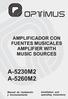 AMPLIFICADOR CON FUENTES MUSICALES AMPLIFIER WITH MUSIC SOURCES A-5230M2 A-5260M2