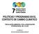 POLÍTICAS Y PROGRAMAS EN EL CONTEXTO DE CAMBIO CLIMÁTICO