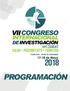 VII CONGRESO INTERNACIONAL DE INVESTIGACIÓN. en Salud. Salud + Posconflicto + Frontera PAMPLONA - NORTE DE SANTANDER de Mayo PROGRAMACIÓN
