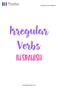 Irregular Verbs in Spanish. Irregular Verbs. In Spanish. moradianlearning.com