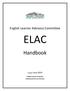 English Learner Advisory Committee ELAC. Handbook. Updated June English Learner Programs Educational Services Division