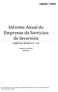 Informe Anual de Empresas de Servicios de Inversión Capital at Work A.V., S.A