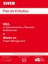 ENEB. Plan de Estudios. MBA en Administración y Dirección de Empresas + Máster en Project Management. Escuela de Negocios Europea de Barcelona