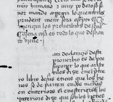iconotextualidad en los proverbios de séneca Figura 4. Ausencia de tabla en el ms. 18066 de la Biblioteca Nacional de España.