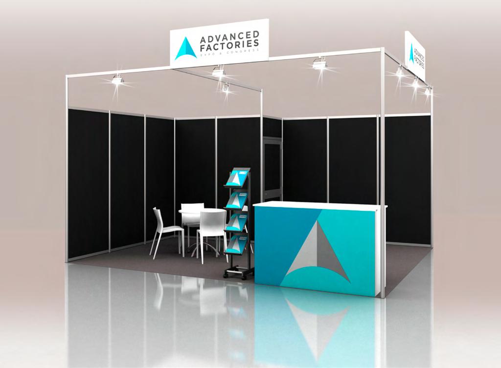 2. STAND SMALL (20 m 2 ). INCLUIDO EN PACK EXHIBITOR S 3. STAND START-UP (6 m 2 ). INCLUIDO EN PACK START-UP Suplemento rotulación gráfica paredes stand: 1.