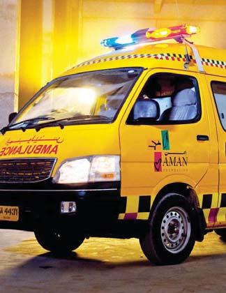 Aman Ambulances are dispatched with advanced equipment including oxygen cylinders, cardiac monitors, nebulizers and integrated communications system.