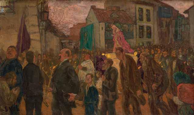 5 - La procesión, c. 1917 49,5 x 80,5 cm Firmado: E.