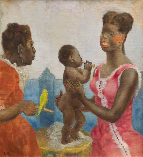 52 - Cuadro visto en Jamaica, c. 1949 Maternidad negra 99 x 89 cm Firmas: E.