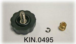 KIN.0522 Incluye: 2 ruedas auto-lubricantes 4 arandelas de metal 2 clip de metal (Seeger) 2