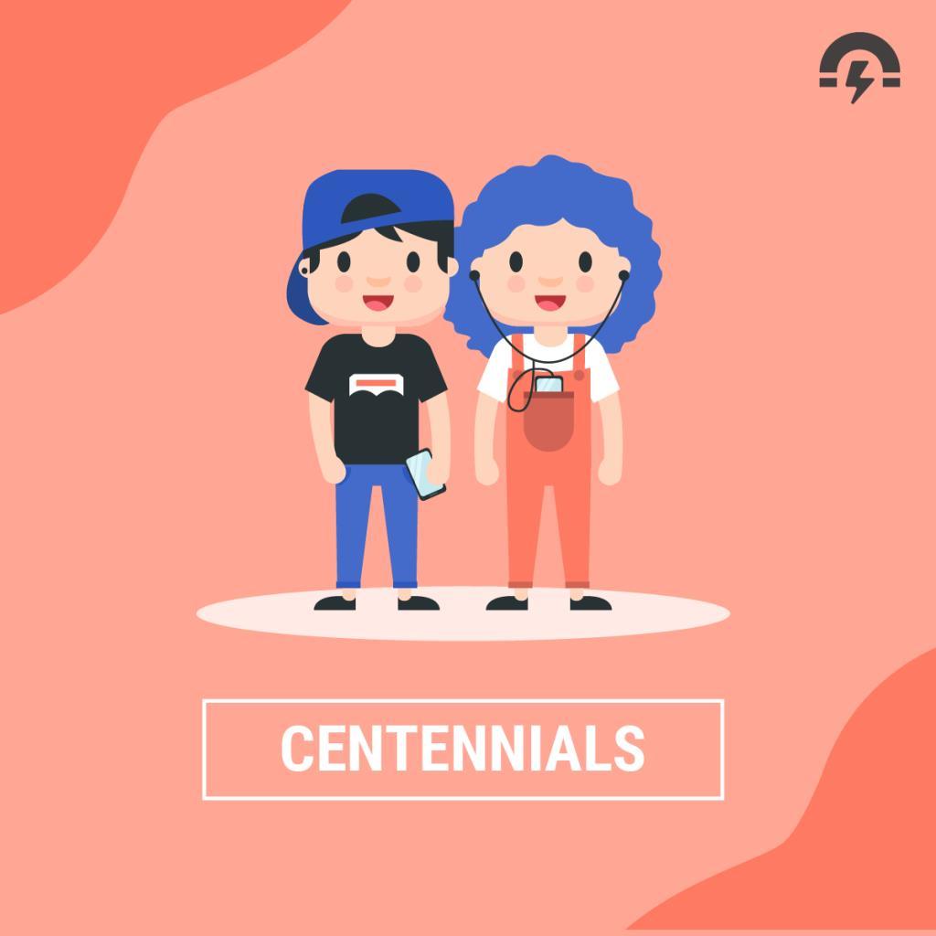 CENTENNIALS Se considera centennials a aquellos jóvenes nacidos a partir del 2000 y que han vivido bajo el amparo de los dispositivos móviles. También conocidos como 'generación Z'.