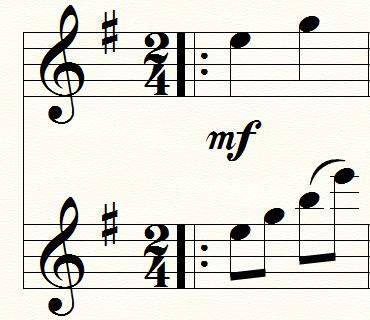 A lo largo de la obra se aprecia el ritmo sanjuanito sin embargo en ciertos pasajes de la segunda flauta se puede notar variaciones.