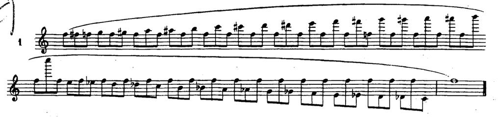 Ejemplo musical 400 Ejercicio de flexibilidad. Fuente: Marcel Moyse - De la Sonorité.