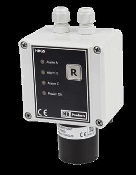 Sensores para la detección de fugas HBGS - Detector de gas amoníaco El sensor HBGS se utiliza para detectar fugas y proteger a los empleados y los bienes almacenados contra el gas amoníaco.