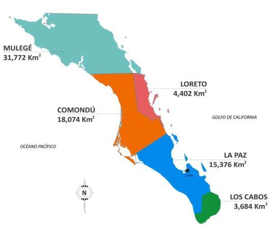 Mapa 2: Estado de Baja California Sur Fuente: Gobierno de Baja California Sur (2018) Por otro lado, la economía de Baja California Sur se caracteriza por su pequeño tamaño, asociado a la aridez del