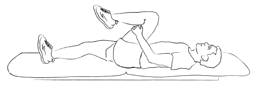 NIVEL 5 Este ejercicio sólo debe realizarse después de poder realizar los niveles 3 y 4 cómodamente. Inicio: Acostarse de espaldas con la pierna afectada extendida y la otra pierna flexionada.
