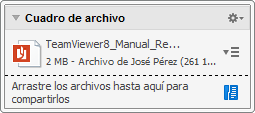 Funciones multimedia 9.6 Compartir archivos durante una sesión de TeamViewer El widget Cuadro de archivo.