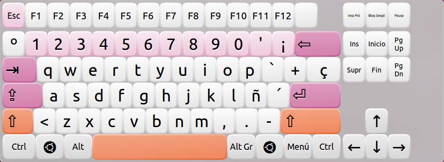 Figura 44 Teclado virtual Onboard Pulsación secuencial de teclas Teclas persistentes Las teclas persistentes le permiten usar atajos de teclado sin tener que presionar varias teclas al mismo tiempo,