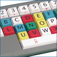 Teclados con teclas grandes Las dimensiones y la separación de las teclas son mayores que las de un teclado convencional.