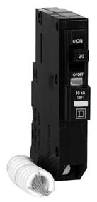 1 Tablas de selección: QO Interruptores automáticos enchufables Protección contra sobrecarga y cortocircuito, con ventana y bandera de disparo VISI-TRIP, 10 000 A de capacidad interruptiva.