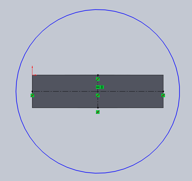 Figura 68. Líneas y centro de referencia. Se dibujó un circulo de 5.