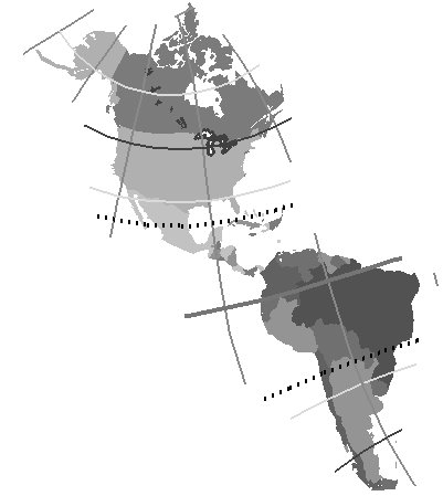 Fig. 2.12. Proyección oblicua de Mercator 2.7.1.4 Proyecciones pseudocilíndricas Son conocidas las de Mollweide, la de Robinson, las proyecciones de Eckert y la proyección sinusoidal.