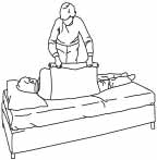 Para voltear usted mismo (a) a una persona enferma que no puede ayudar. Es posible que tu misma muevas a una persona enferma, si la cama tiene puesta la travesera.