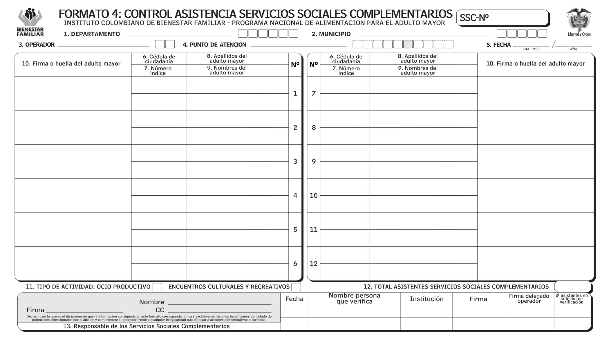 21. FORMATO 4: CONTROL ASISTENCIA SERVICIOS SOCIALES